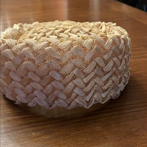 Woven Straw Basket hat vintage